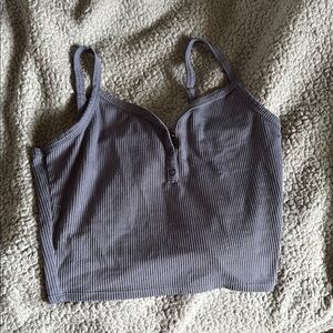 Hollister Charcoal Ribbed Top